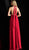 Jovani - 67766 High Halter A-line Dress With Front Cutout In Red