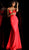 Jovani - 67801 Deep V-neck Trumpet Dress With Cowl Back in Red