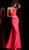 Jovani - 67801 Deep V-neck Trumpet Dress With Cowl Back in Red