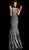Jovani - Embellished Plunging V-neck Mermaid Evening Gown 67844 In Blue and Gold