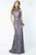 Illusion High Halter Sequined Sheath Gown 6786 In Gray