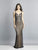 Dave & Johnny - A6790 Beaded Applique Plunging Sweetheart Dress In Black