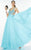 Alyce Paris B'Dazzle - 35766 Strappy Beaded Lace Evening Gown in Blue