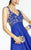 Alyce Paris B'Dazzle - 35768 Appliqued Silky Chiffon Gown in Blue and Neutral