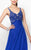 Alyce Paris B'Dazzle - 35768 Appliqued Silky Chiffon Gown in Blue and Neutral
