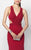 Alyce Paris B'Dazzle - 35771 Shirred V-Neck Grecian Gown in Red