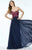 Alyce Paris - Strapless Sweetheart Beaded Embroidered Gown In Blue and Multi-Color