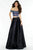 Alyce Paris - 6817 Embroidered Off Shoulder Two-Piece Gown in Black and Multi-Color