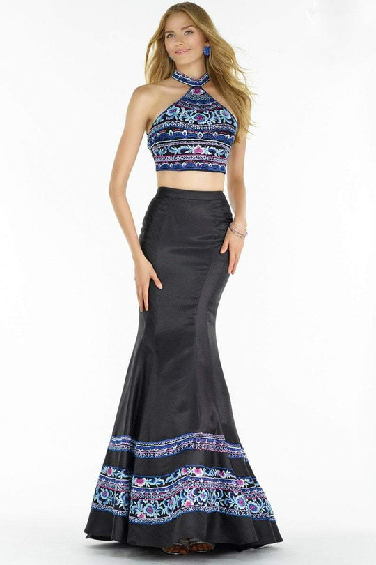 Alyce Paris Prom Collection - 6821 Gown In Black And Multi-Color