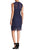 Anne Klein - 10638862 Floral Ruched Chiffon Cocktail Dress in Blue and Gray