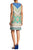 Nine West - 10637558 Sleeveless Printed Jewel Cocktail Dress in Blue and Multi-Color