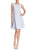 Nina Leonard - L5358A Sleeveless, Jewel A-line Dress in Blue and White