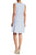 Nina Leonard - L5358A Sleeveless, Jewel A-line Dress in Blue and White