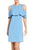 Taylor - 8730M Ruffled Shoulder Sheath Dress in Blue