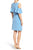 Taylor - 8730M Ruffled Shoulder Sheath Dress in Blue