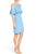Taylor - 8730M Ruffled Shoulder Sheath Dress in Blue