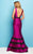 Mac Duggal Flash Spring - 65577 Plunging V-neck Mermaid Dress In Purple and Black