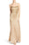 Adrianna Papell - AP1E200530 Beaded Mesh Trumpet Gown in Neutral and Gold