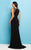 Mac Duggal Couture - 77046 Illusion Bateau Sheath Dress In Black and Gold