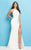 Mac Duggal Couture - 77046 Illusion Bateau Sheath Dress In White and Gold