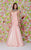 Angela & Alison - 61107 Embellished High Neck Floral Mermaid Gown In Pink