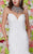 Angela & Alison - 61107 Embellished High Neck Floral Mermaid Gown In White