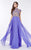 Angela & Alison - 61139 Crystal Embellished High Neck Gown In Purple
