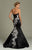 92925 Floral Embroidered Strapless Trumpet Gown