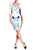 Sangria - DBJUT75 Multi-Printed Scuba Sheath Dress in White and Multi-Color