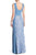 Sangria - DWHGC93 Sleeveless Lace Panel Gown in Blue and Silver