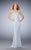 La Femme - 22878 Embellished Sweetheart Lace Dress In Blue