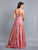 Dave & Johnny - A6923 Sleeveless Sexy V Back A-Line Prom Gown In Pink