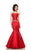 Johnathan Kayne - 6002 Strapless Corset Trumpet Gown in Red
