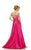 Johnathan Kayne - 6004 Strapless Straight Across Sheath Dress in Black and Pink