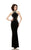 Johnathan Kayne - 6009 Bejeweled Illusion Cutout Gown in Black