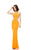 Johnathan Kayne - 6009 Bejeweled Illusion Cutout Gown in Orange