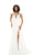 Johnathan Kayne - 6027 Beaded Illusion Halter A-line Dress in White