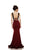 Johnathan Kayne - 6044 Vampy Beaded Lace Up Mermaid Gown in Red