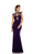 Johnathan Kayne - 6079 Decadent Studded High Neck Evening Gown in Purple