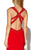 Jolene Collection - 16025 Beaded Scalloped Plunging Evening Gown In Red