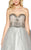 Jolene Collection - 16042 Embellished Strapless A Line Gown In Gray and Pink
