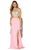 Jolene Collection - 16082 Two-Piece Crystal Clad Sheath Gown In Pink and Neutral