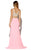 Jolene Collection - 16082 Two-Piece Crystal Clad Sheath Gown In Pink and Neutral