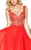 Jolene Collection - 16123 Interweaved Gilded Stripe Gown In Red