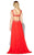 Jolene Collection - 16123 Interweaved Gilded Stripe Gown In Red
