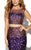 Jolene Collection - 16190 Two-Piece Illusion Trumpet Gown In Black and Purple