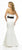 Alexia Designs - 696 Two Tone Satin Trumpet Dress In White and Black