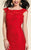 Dave & Johnny - 1937W Cap Sleeve Ornate Lace Trumpet Gown in Red