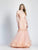Dave & Johnny - A6987W Embroidered Off-Shoulder Mermaid Dress In Neutral