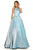 Sherri Hill - 52957 Halter Long Pleated A Line Dress In Blue